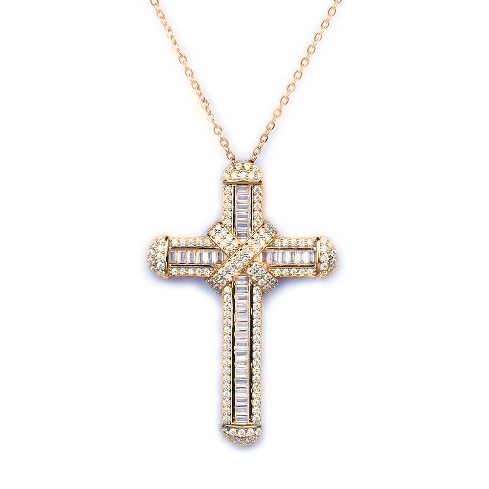 Gold Large Luxe Cross Necklace