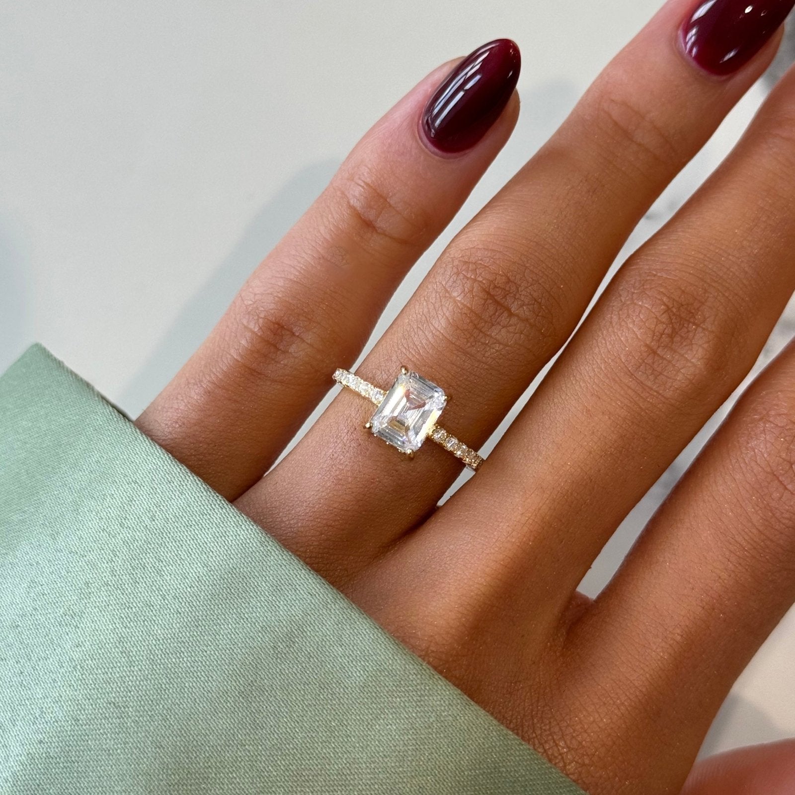 Gold Emerald Cut Elaia Ring - Luxe Emporium x