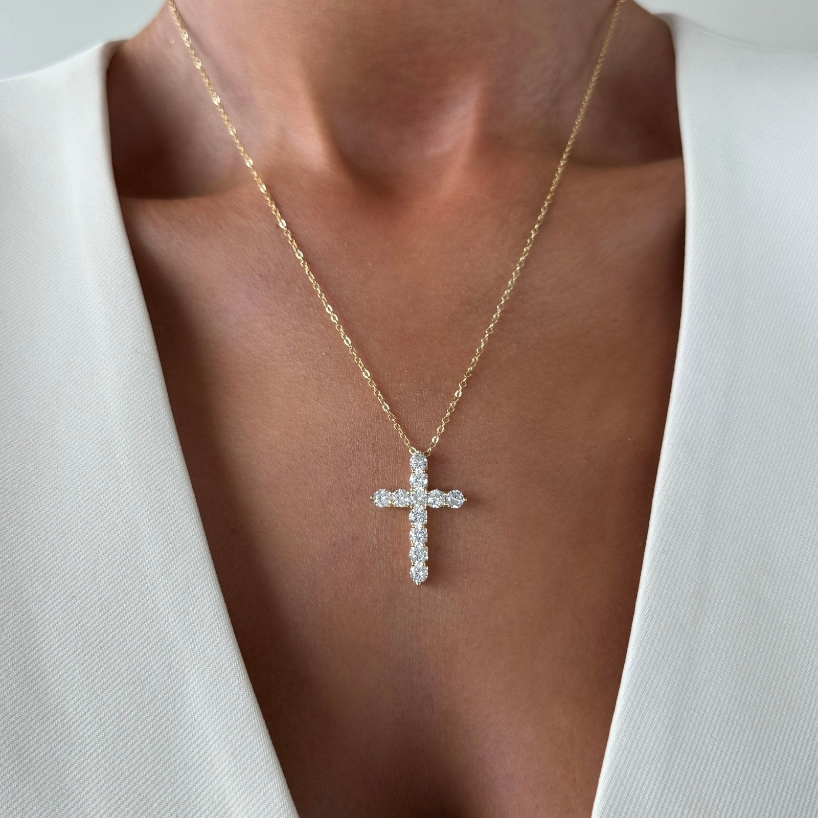 Gold Mini Cross Pendant Necklace - Luxe Emporium x