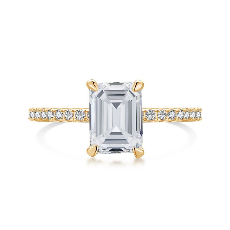 Gold Emerald Cut Elaia Ring - Luxe Emporium x