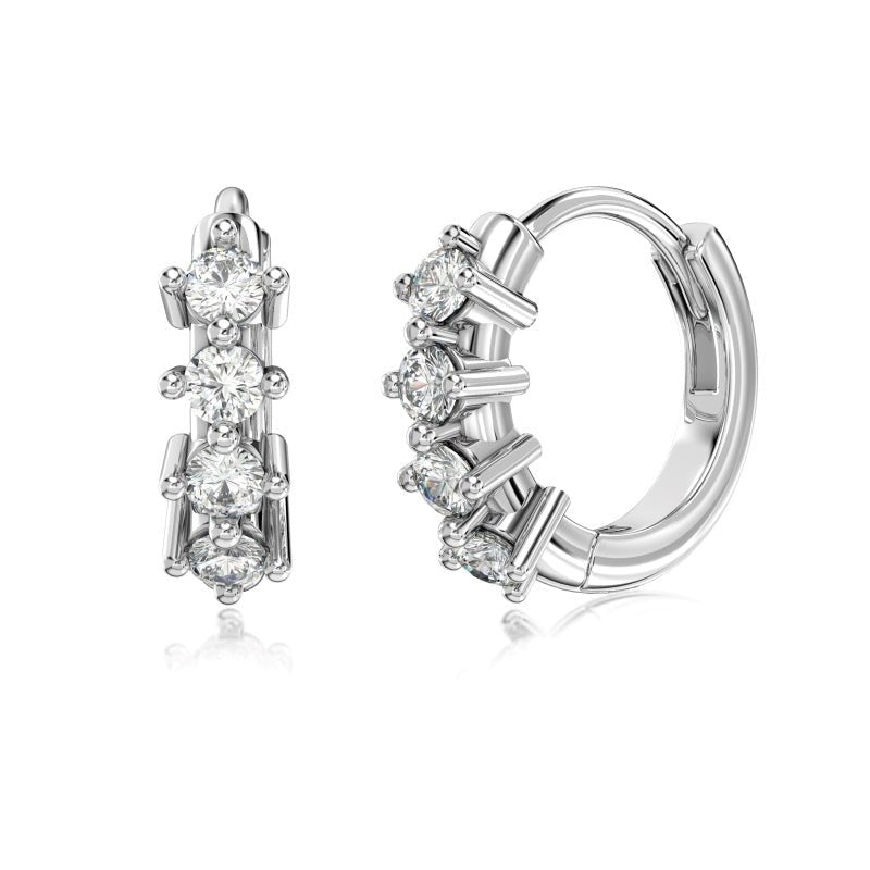 Sterling Silver Noa Huggie Hoop Earrings - Luxe Emporium x