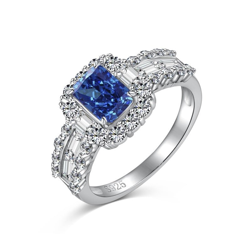 Sterling Silver Blue Oriana Ring - Luxe Emporium x